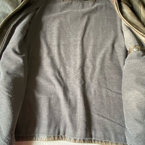 Eddie Bauer Vintage Brown Leather Distressed Lined Mens Casual Coat- Sz-XL - Picture 7 of 16